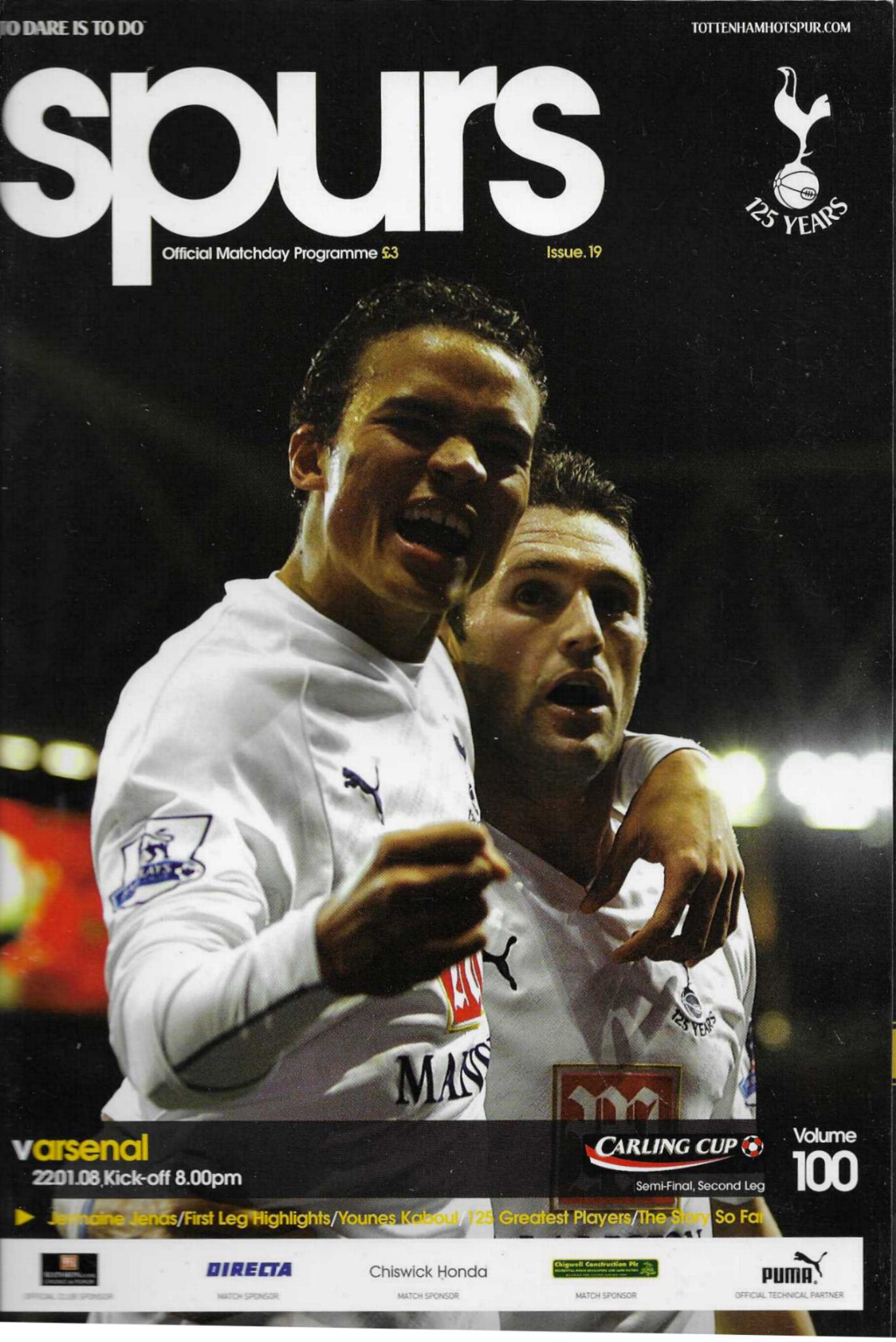 TOTTENHAM HOTSPUR v ARSENAL 2007/08 (LEAGUE CUP)